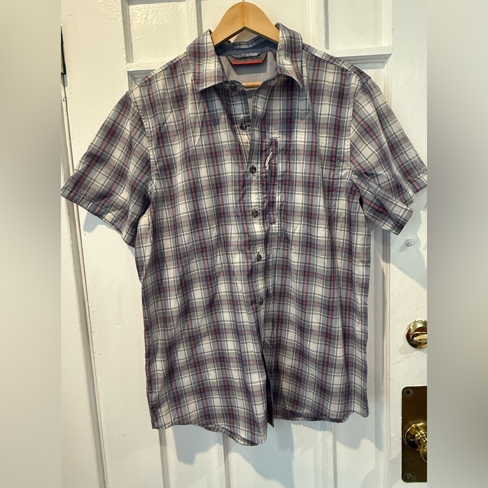 Free Country Gray and Purple Plaid Button Down Shirt